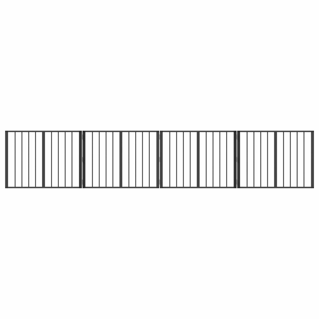 Hundetor 4 pcs Schwarz 80 x 60 cm Verzinkter Stahl