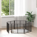 Hundetor 6 pcs Schwarz 80 x 60 cm Verzinkter Stahl