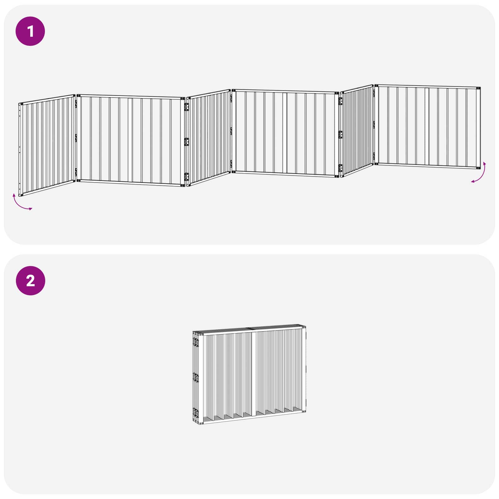 Hundetor 6 pcs Schwarz 80 x 60 cm Verzinkter Stahl