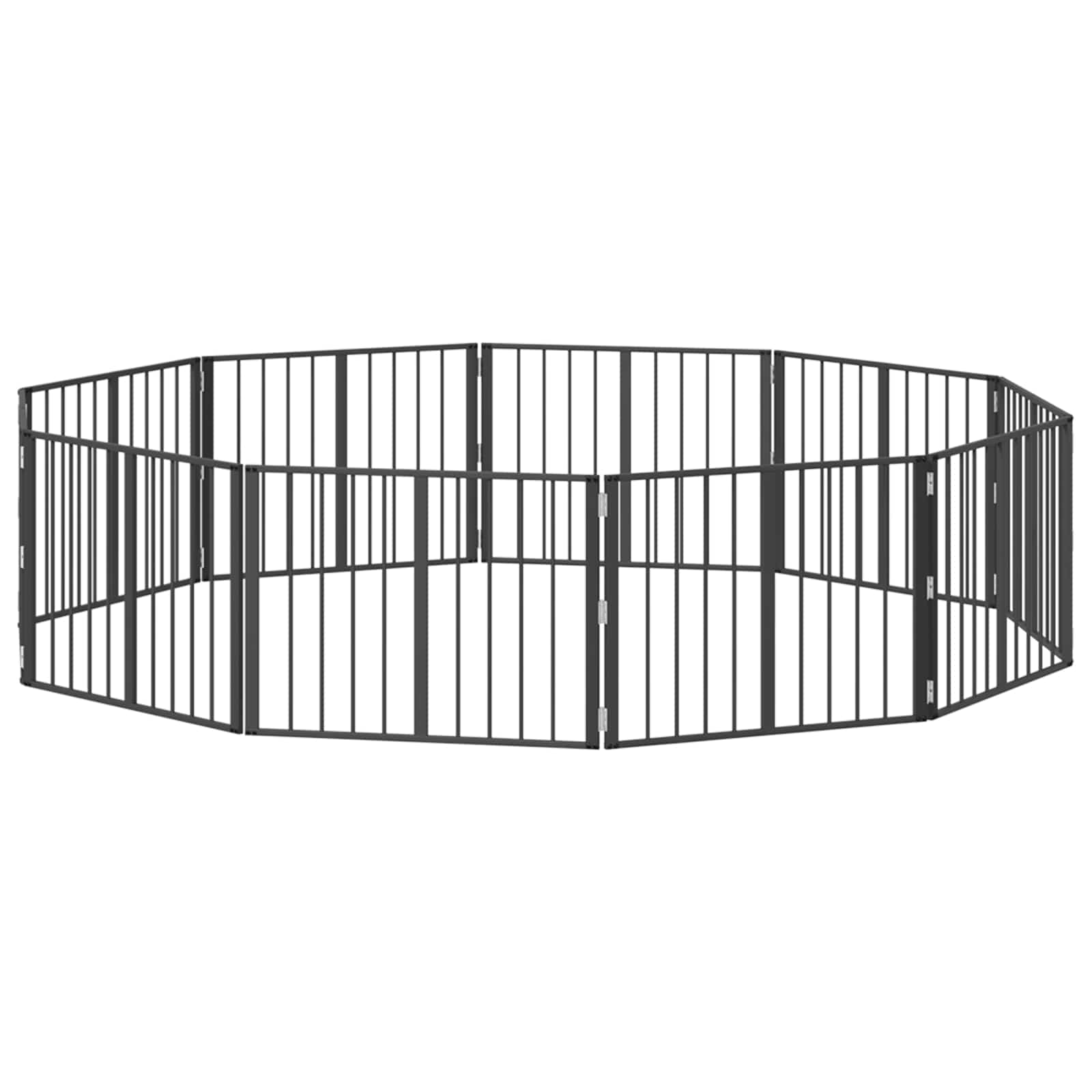 Hundetor 10 pcs Schwarz 80 x 60 cm Verzinkter Stahl
