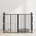 Hundetor 4 pcs Schwarz 60 x 80 cm Verzinkter Stahl
