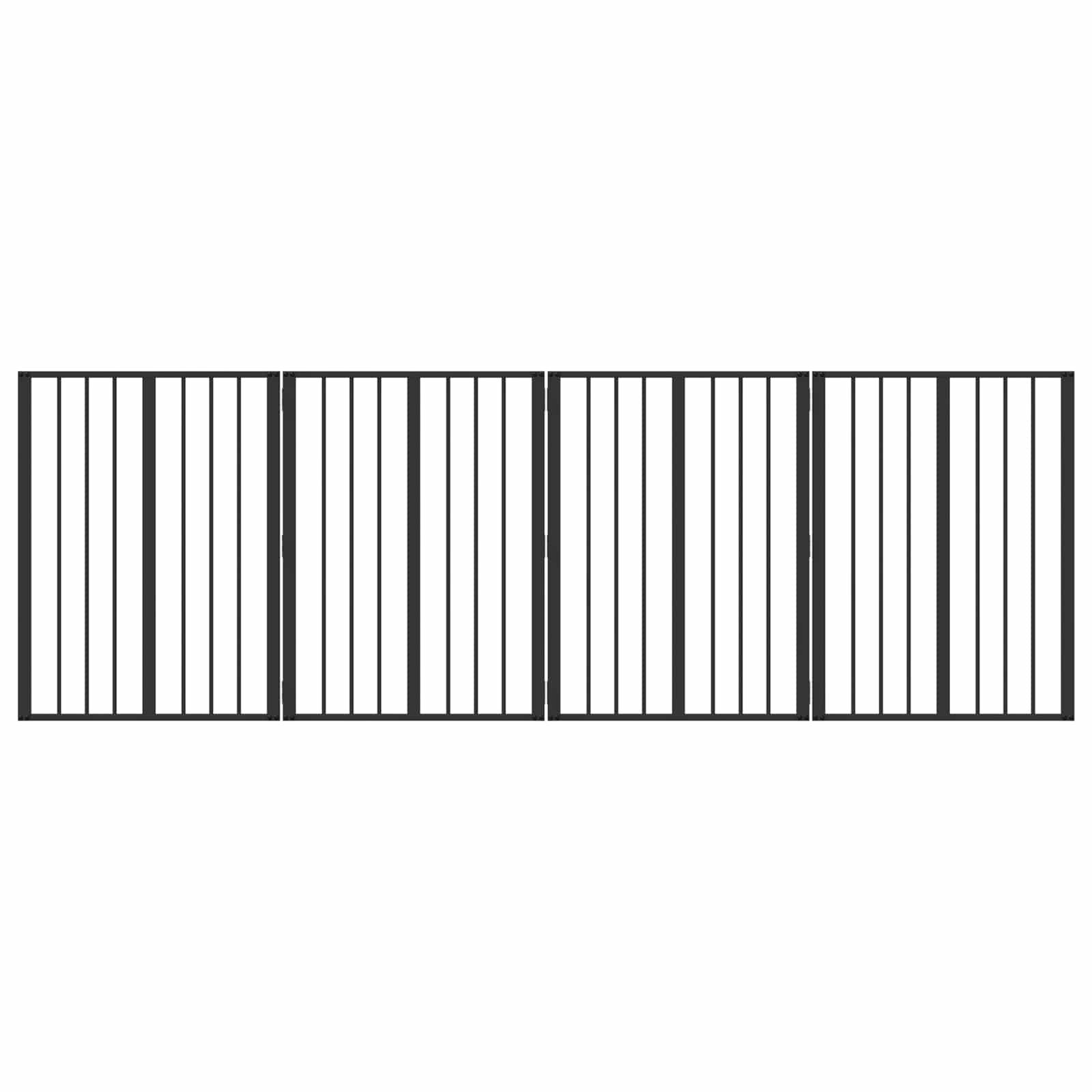Hundetor 4 pcs Schwarz 60 x 80 cm Verzinkter Stahl