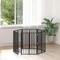 Hundetor 6 pcs Schwarz 60 x 80 cm Verzinkter Stahl