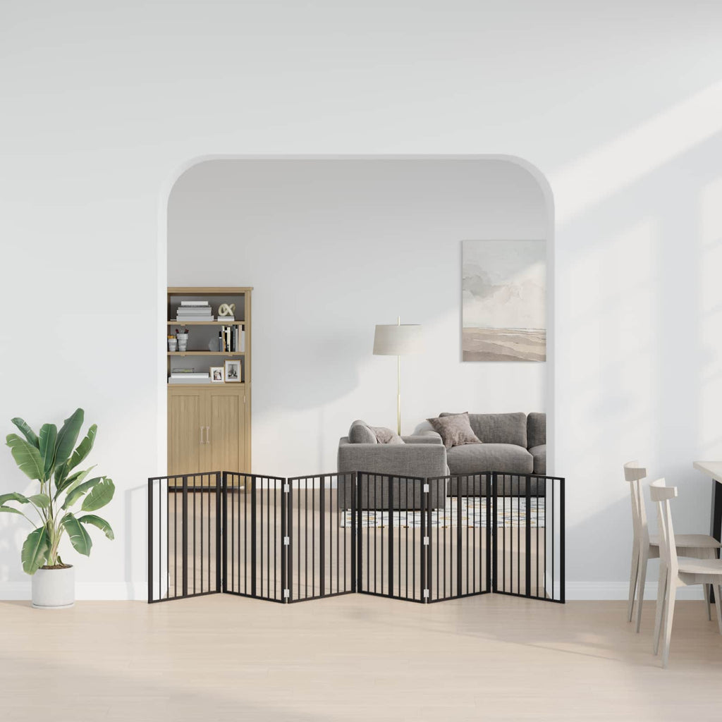Hundetor 6 pcs Schwarz 60 x 80 cm Verzinkter Stahl