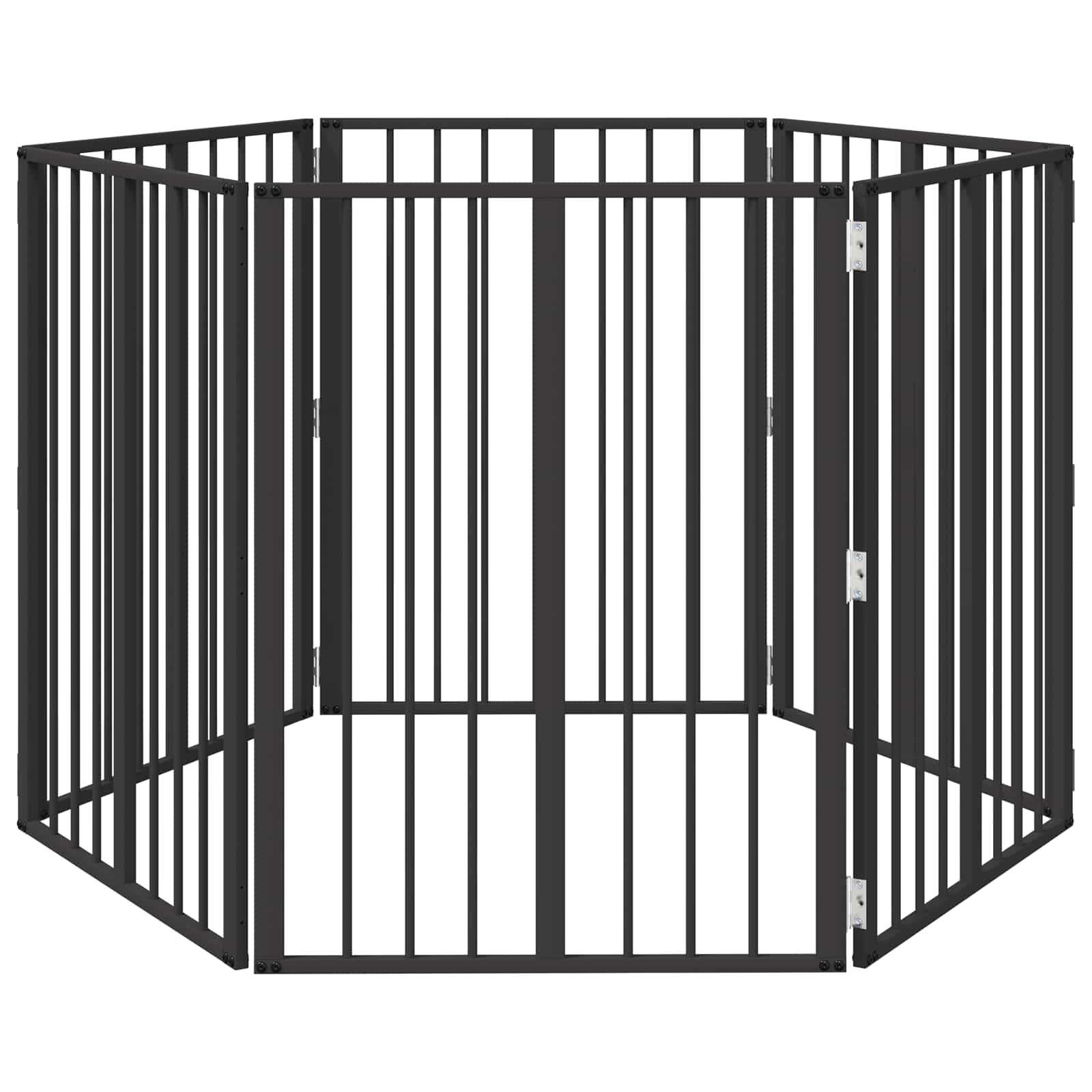 Hundetor 6 pcs Schwarz 60 x 80 cm Verzinkter Stahl