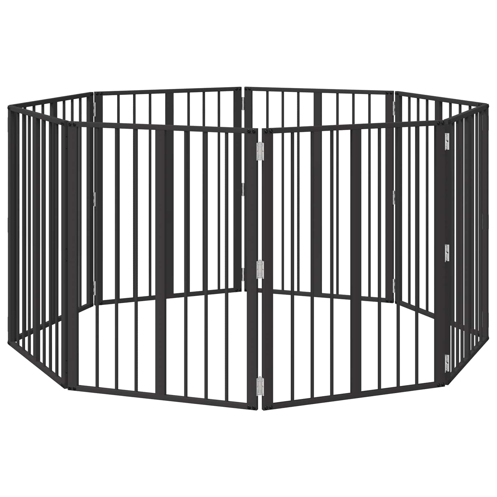 Hundetor 8 pcs Schwarz 60 x 80 cm Verzinkter Stahl