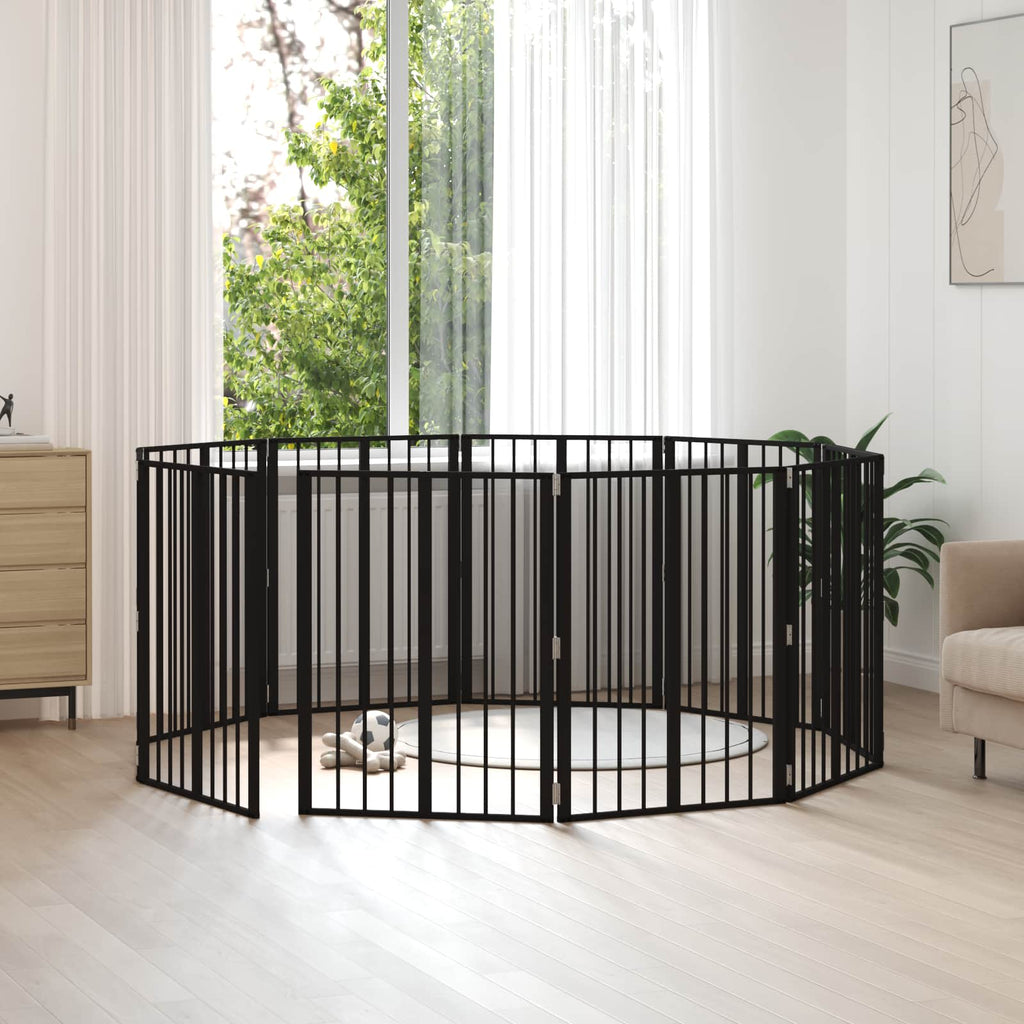 Hundetor 10 pcs Schwarz 60 x 80 cm Verzinkter Stahl