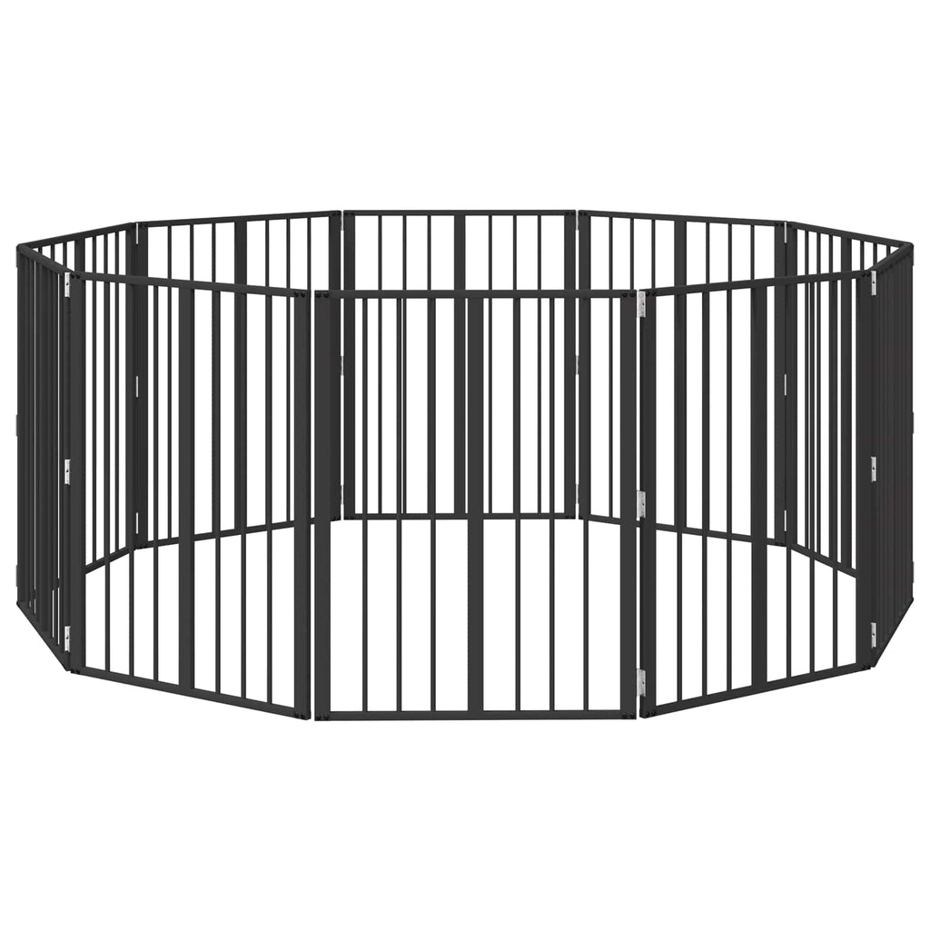 Hundetor 10 pcs Schwarz 60 x 80 cm Verzinkter Stahl