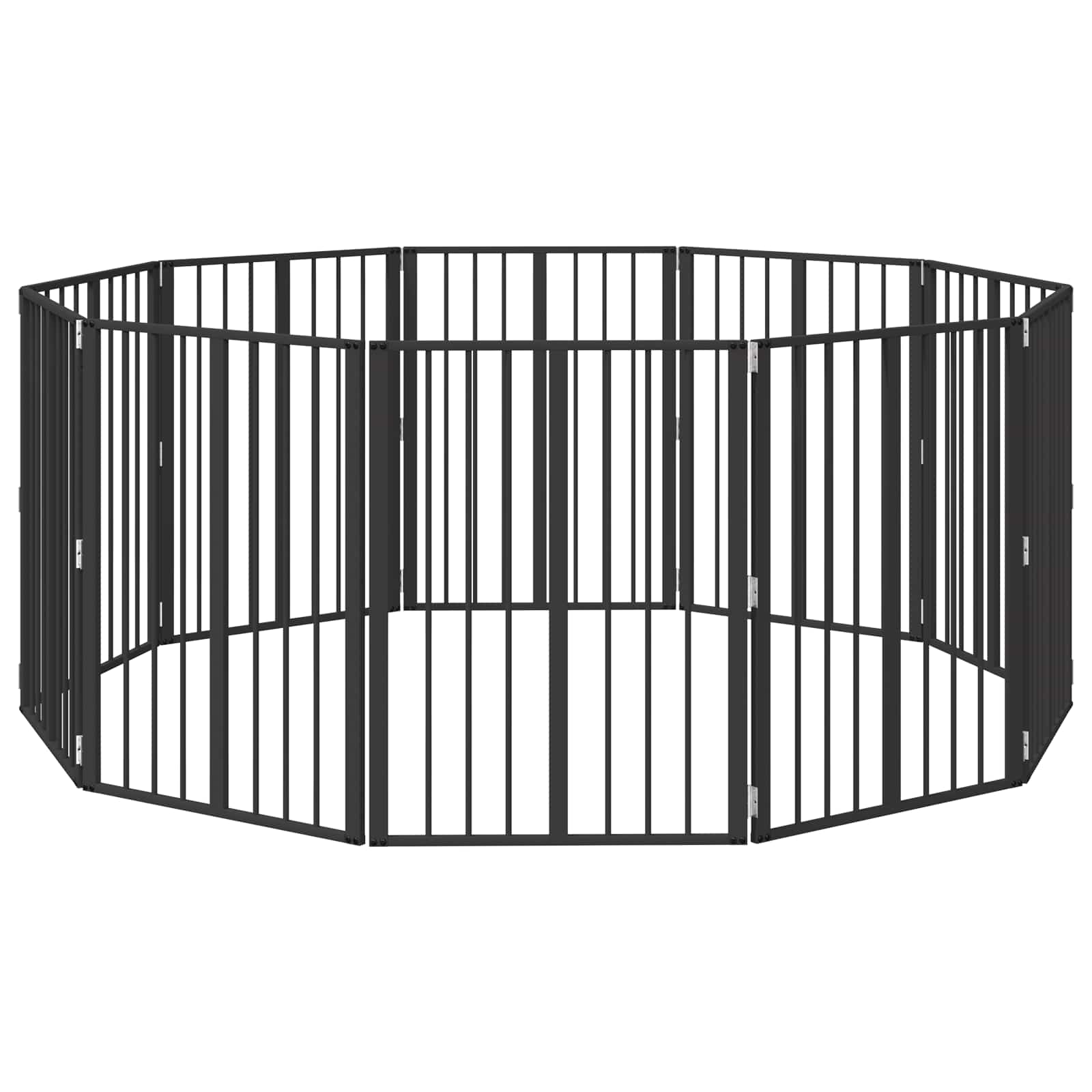 Hundetor 10 pcs Schwarz 60 x 80 cm Verzinkter Stahl