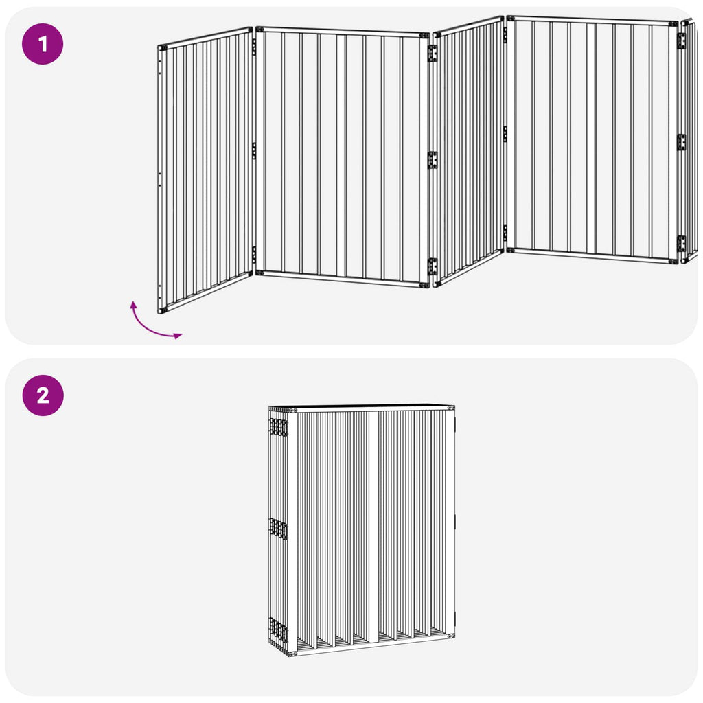 Hundetor 10 pcs Schwarz 60 x 80 cm Verzinkter Stahl