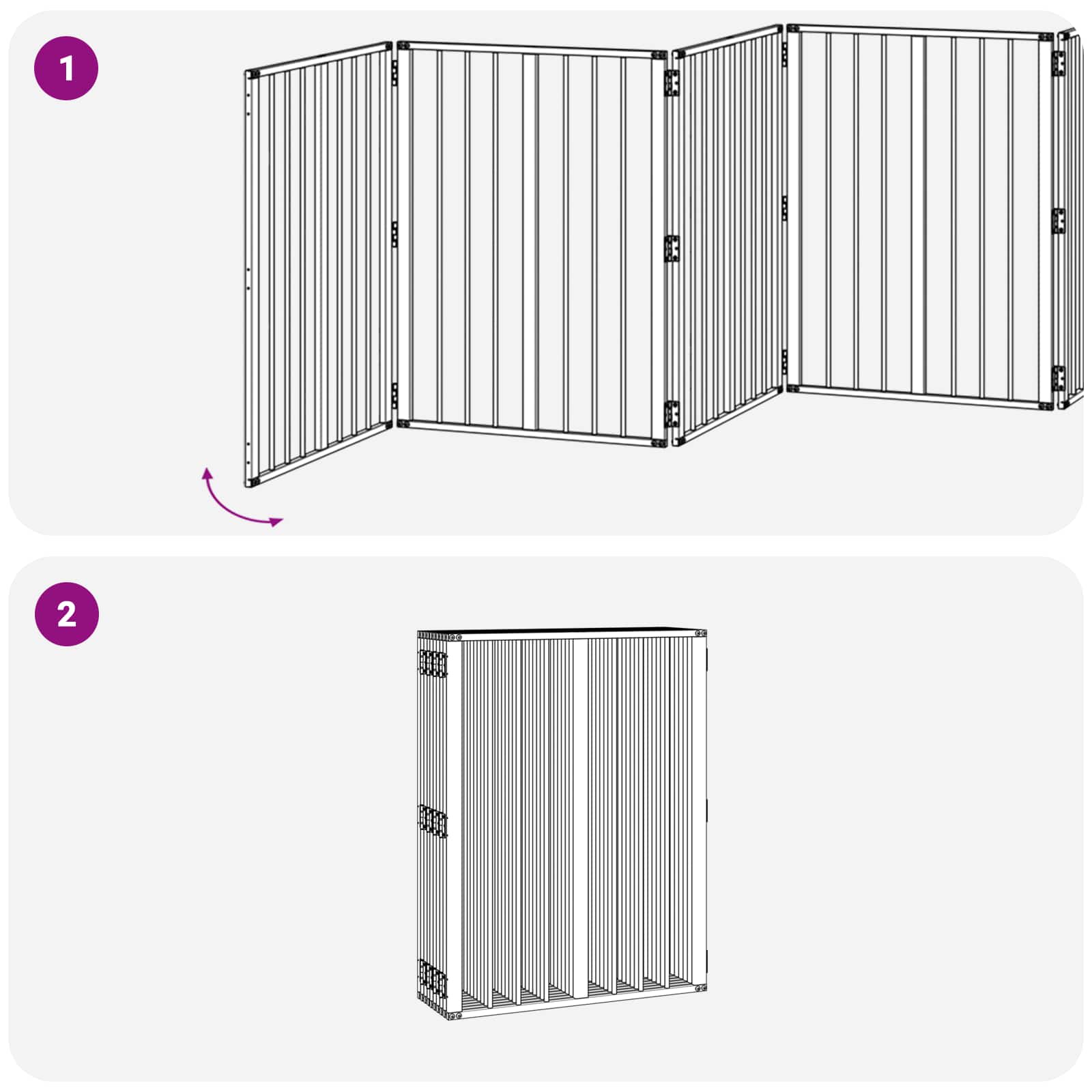 Hundetor 10 pcs Schwarz 60 x 80 cm Verzinkter Stahl