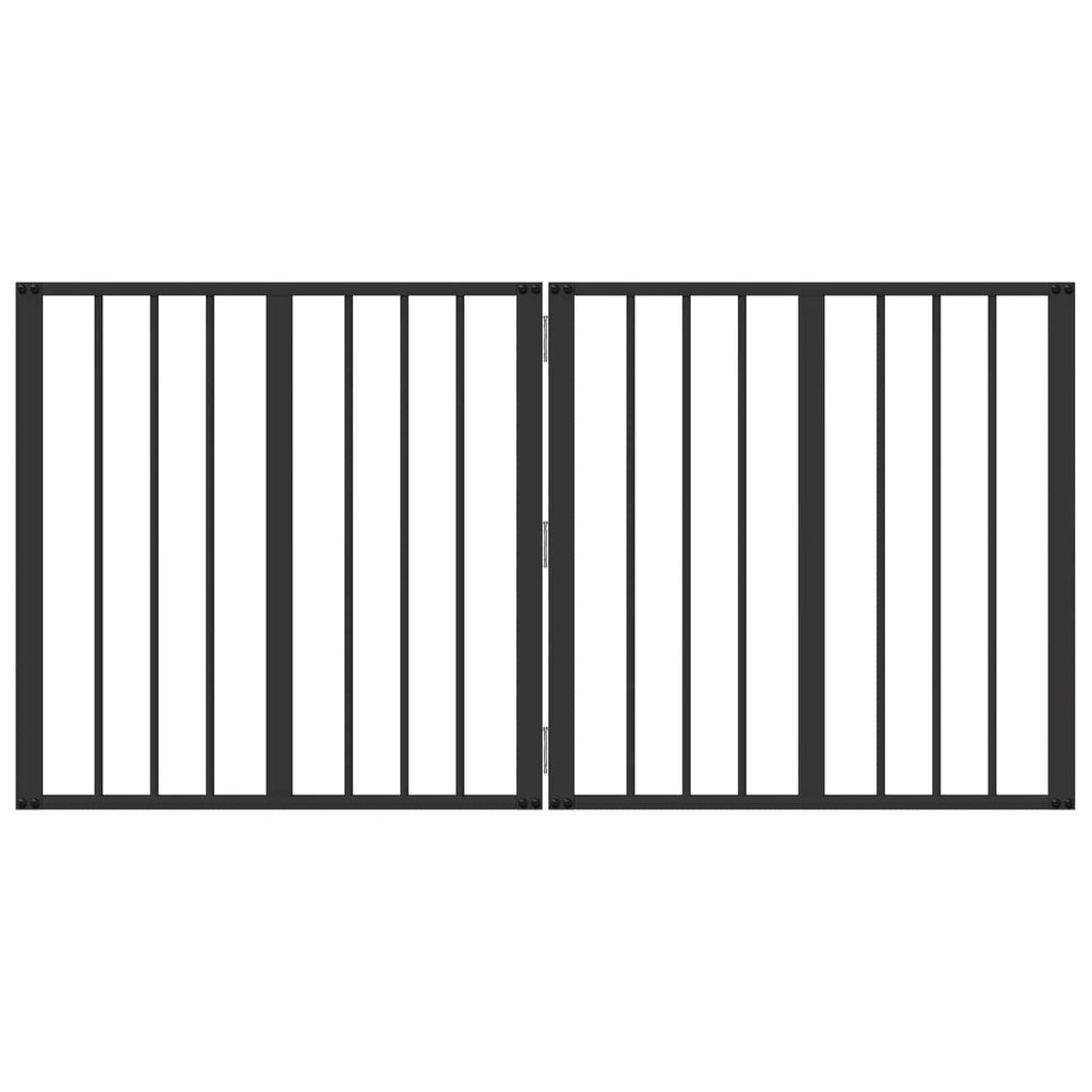 Hundetor 2 pcs Schwarz 60 x 60 cm Verzinkter Stahl