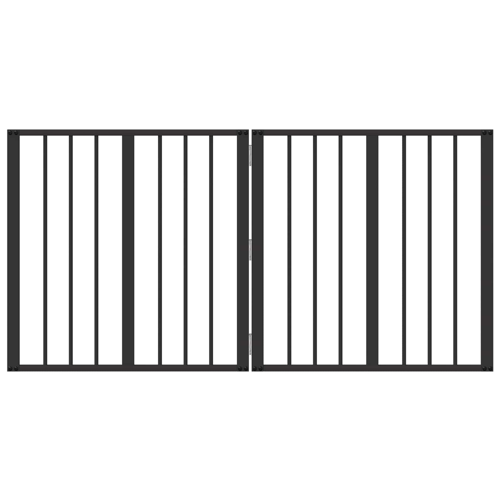 Hundetor 2 pcs Schwarz 60 x 60 cm Verzinkter Stahl
