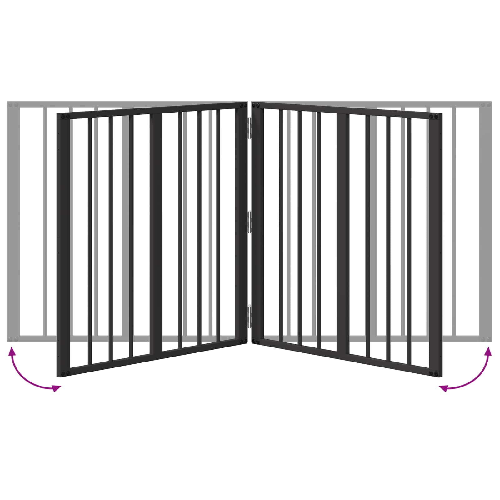 Hundetor 2 pcs Schwarz 60 x 60 cm Verzinkter Stahl