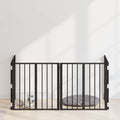 Hundetor 4 pcs Schwarz 60 x 60 cm Verzinkter Stahl