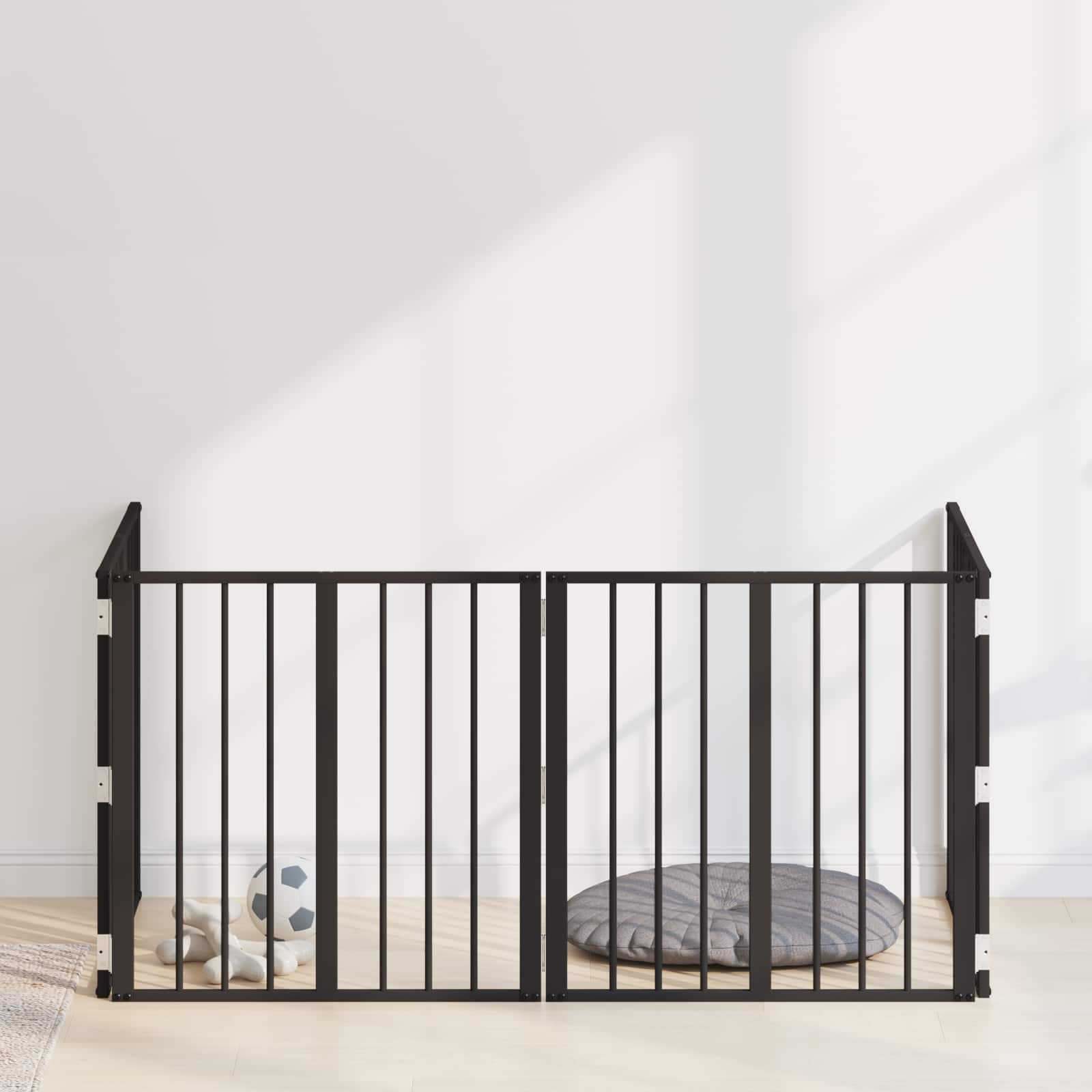 Hundetor 4 pcs Schwarz 60 x 60 cm Verzinkter Stahl