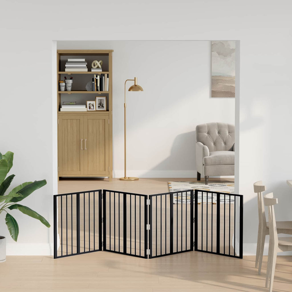 Hundetor 4 pcs Schwarz 60 x 60 cm Verzinkter Stahl