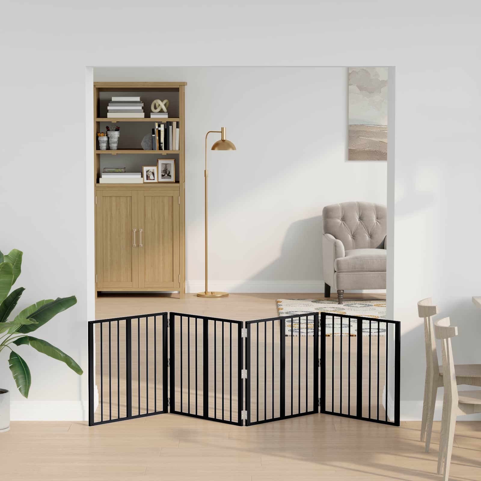 Hundetor 4 pcs Schwarz 60 x 60 cm Verzinkter Stahl