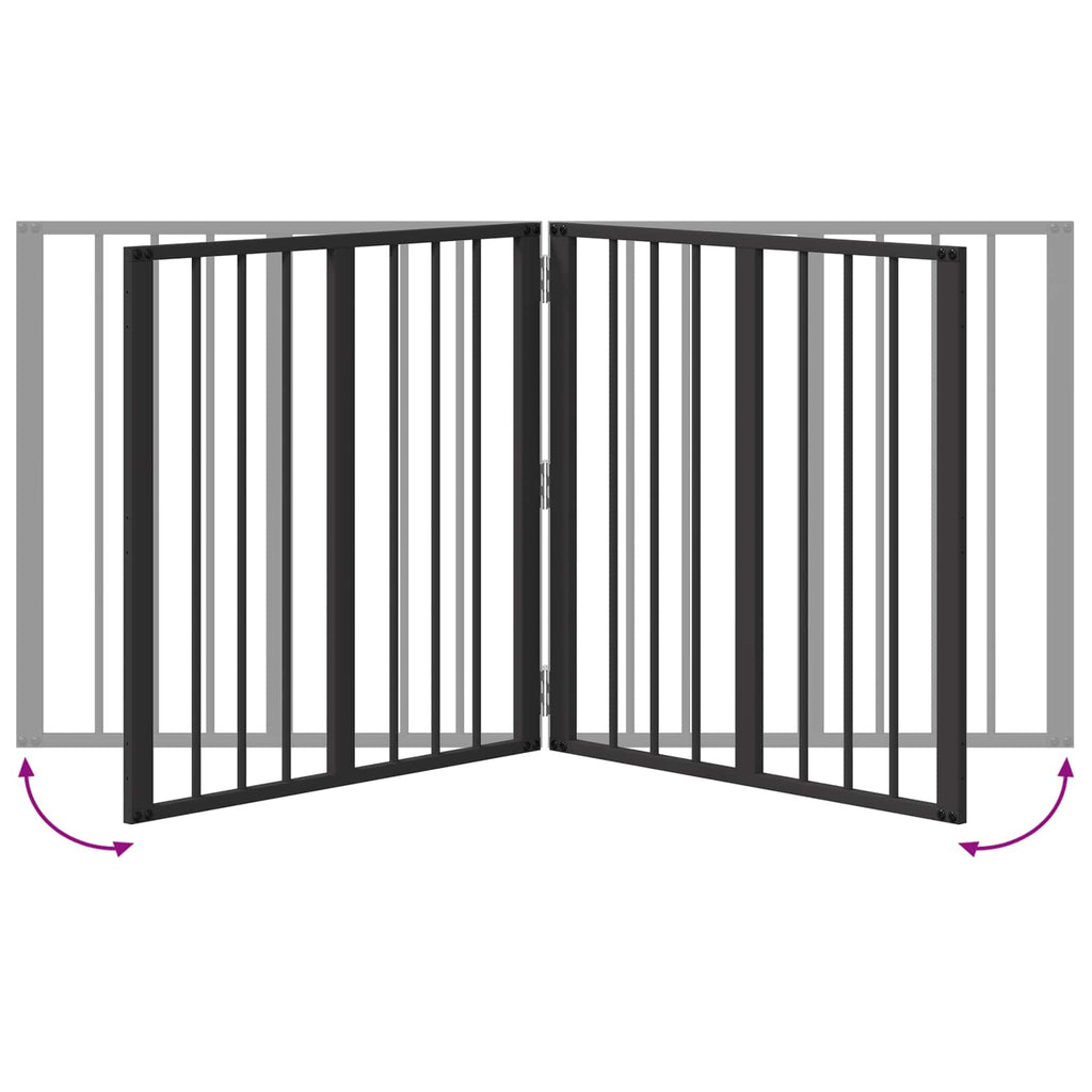 Hundetor 4 pcs Schwarz 60 x 60 cm Verzinkter Stahl