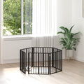 Hundetor 6 pcs Schwarz 60 x 60 cm Verzinkter Stahl