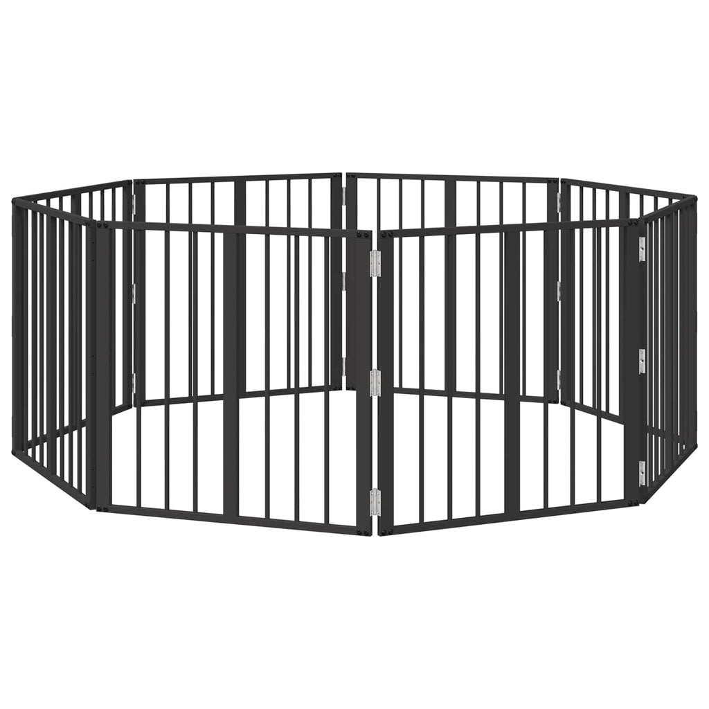 Hundetor 8 pcs Schwarz 60 x 60 cm Verzinkter Stahl
