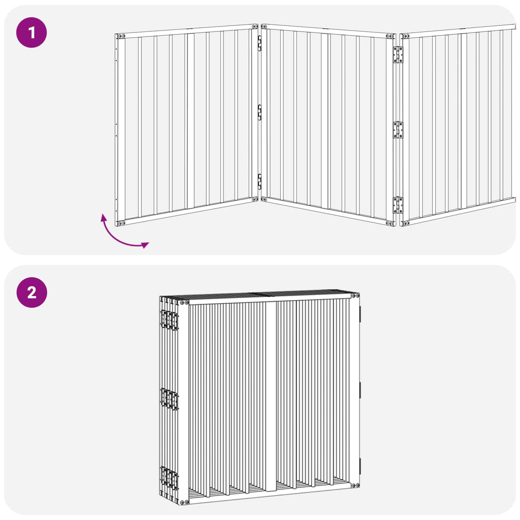 Hundetor 8 pcs Schwarz 60 x 60 cm Verzinkter Stahl