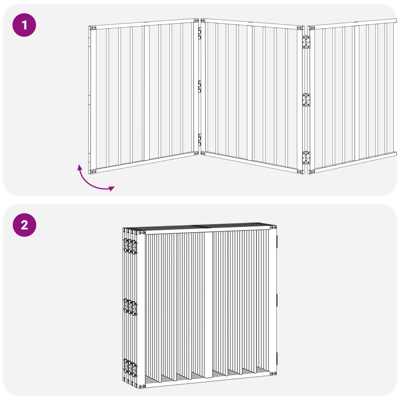 Hundetor 8 pcs Schwarz 60 x 60 cm Verzinkter Stahl