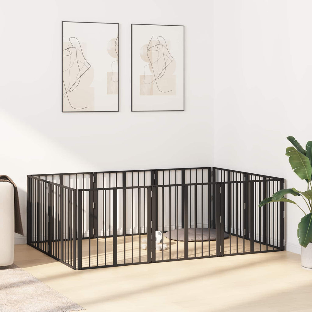 Hundetor 10 pcs Schwarz 60 x 60 cm Verzinkter Stahl