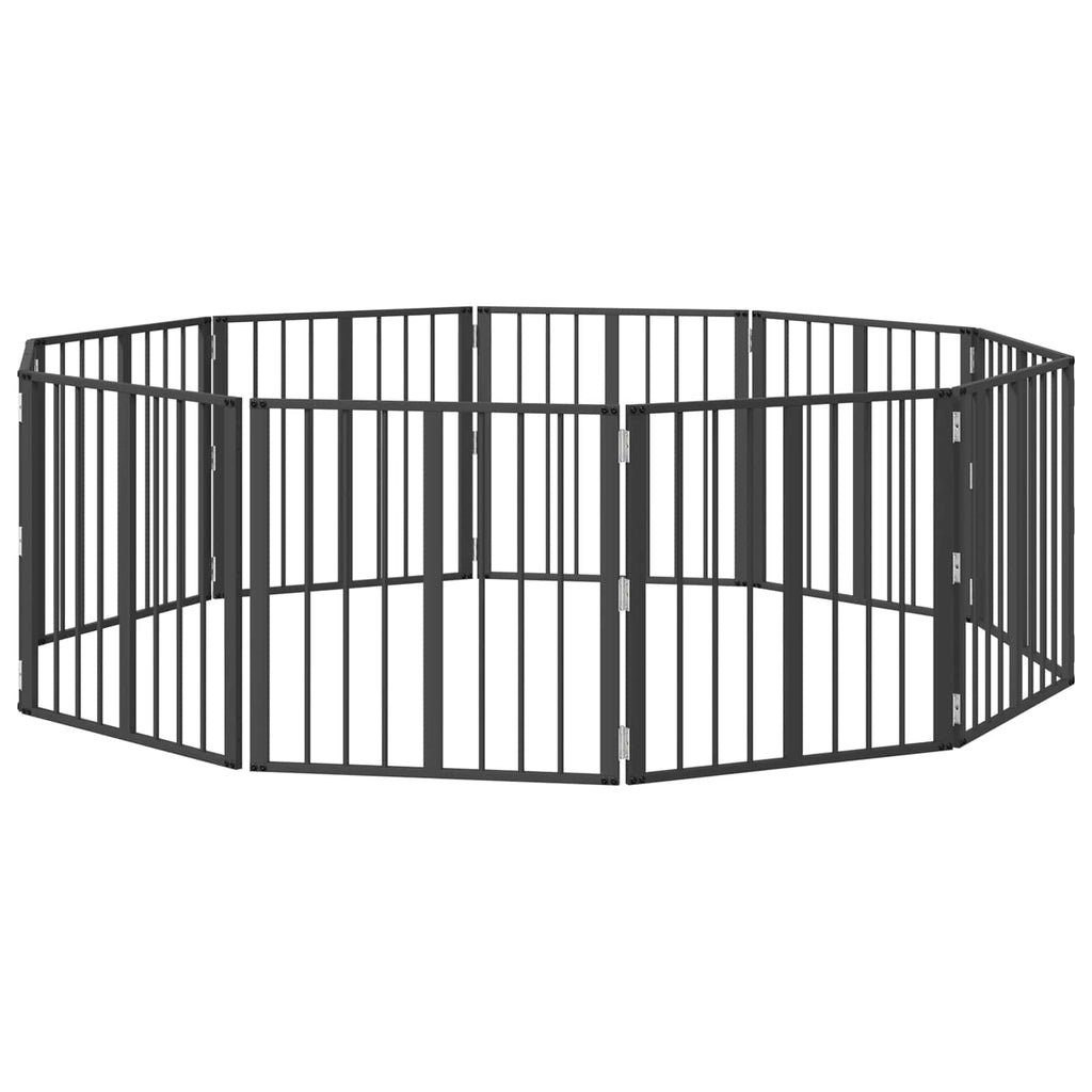 Hundetor 10 pcs Schwarz 60 x 60 cm Verzinkter Stahl