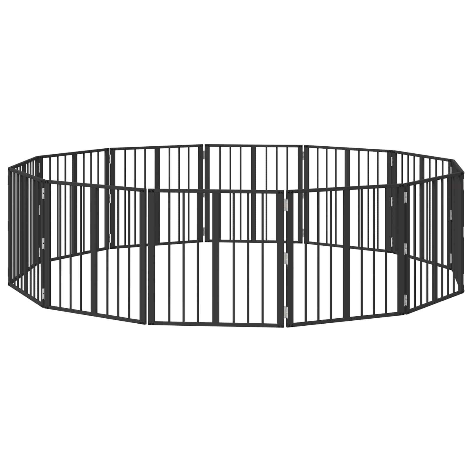 Hundetor 12 pcs Schwarz 60 x 60 cm Verzinkter Stahl