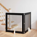 Klappbares Hundetor mit Ständern 2 pcs Schwarze Eiche 200,5 cm