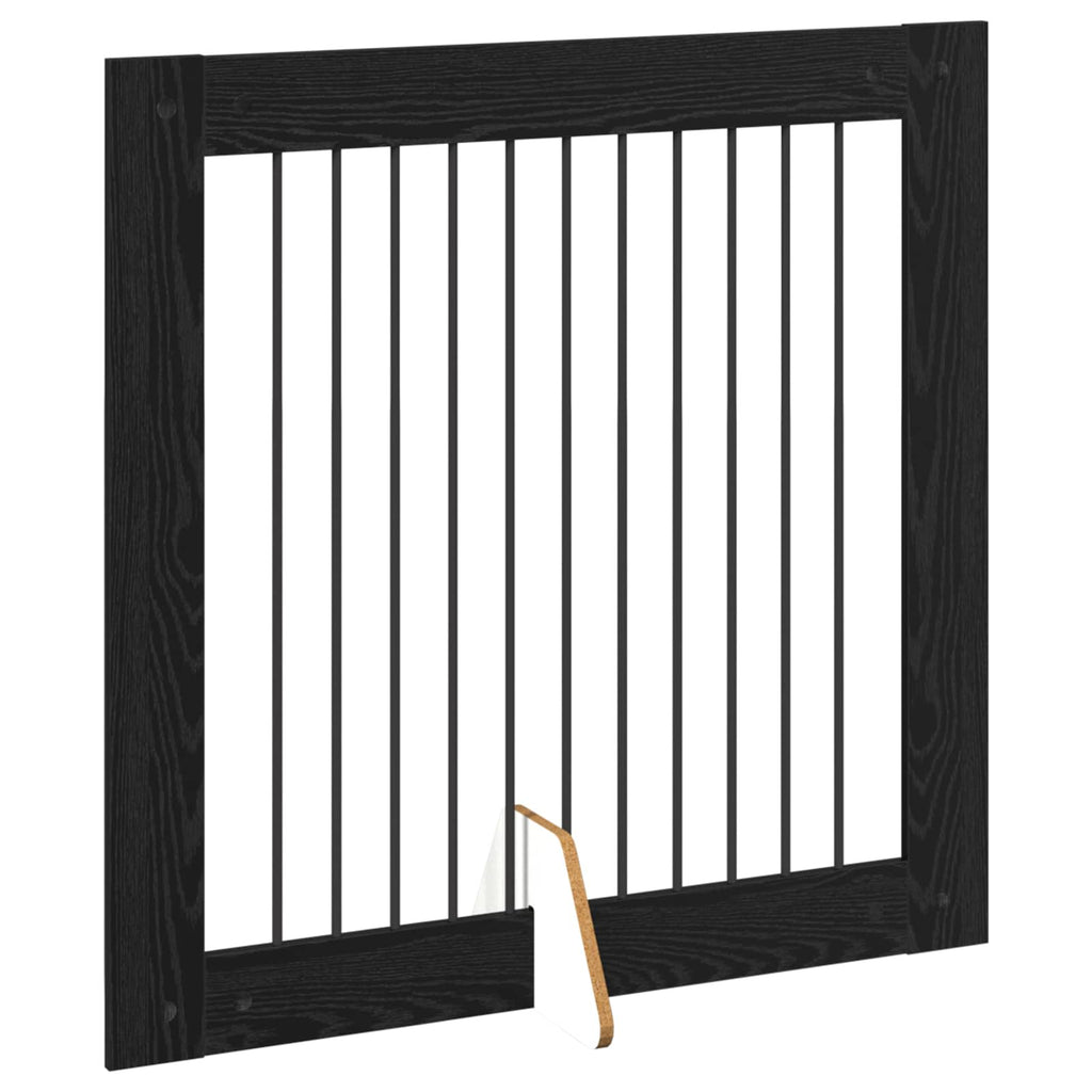 Klappbares Hundetor mit Ständern 4 pcs Schwarze Eiche 401 cm