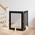 Klappbares Hundetor mit Ständern 2 pcs Schwarze Eiche 160,5 cm