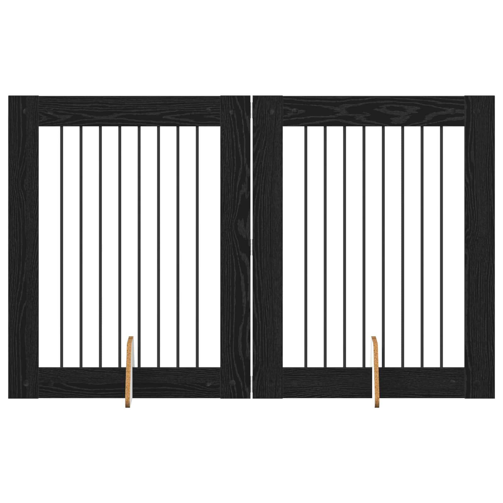 Klappbares Hundetor mit Ständern 2 pcs Schwarze Eiche 160,5 cm
