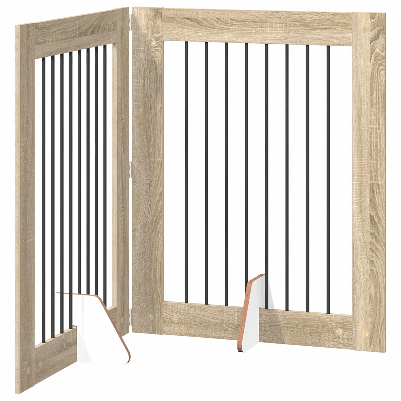 Klappbares Hundetor mit Ständern 2 pcs Sonoma-Eiche 160,5 cm