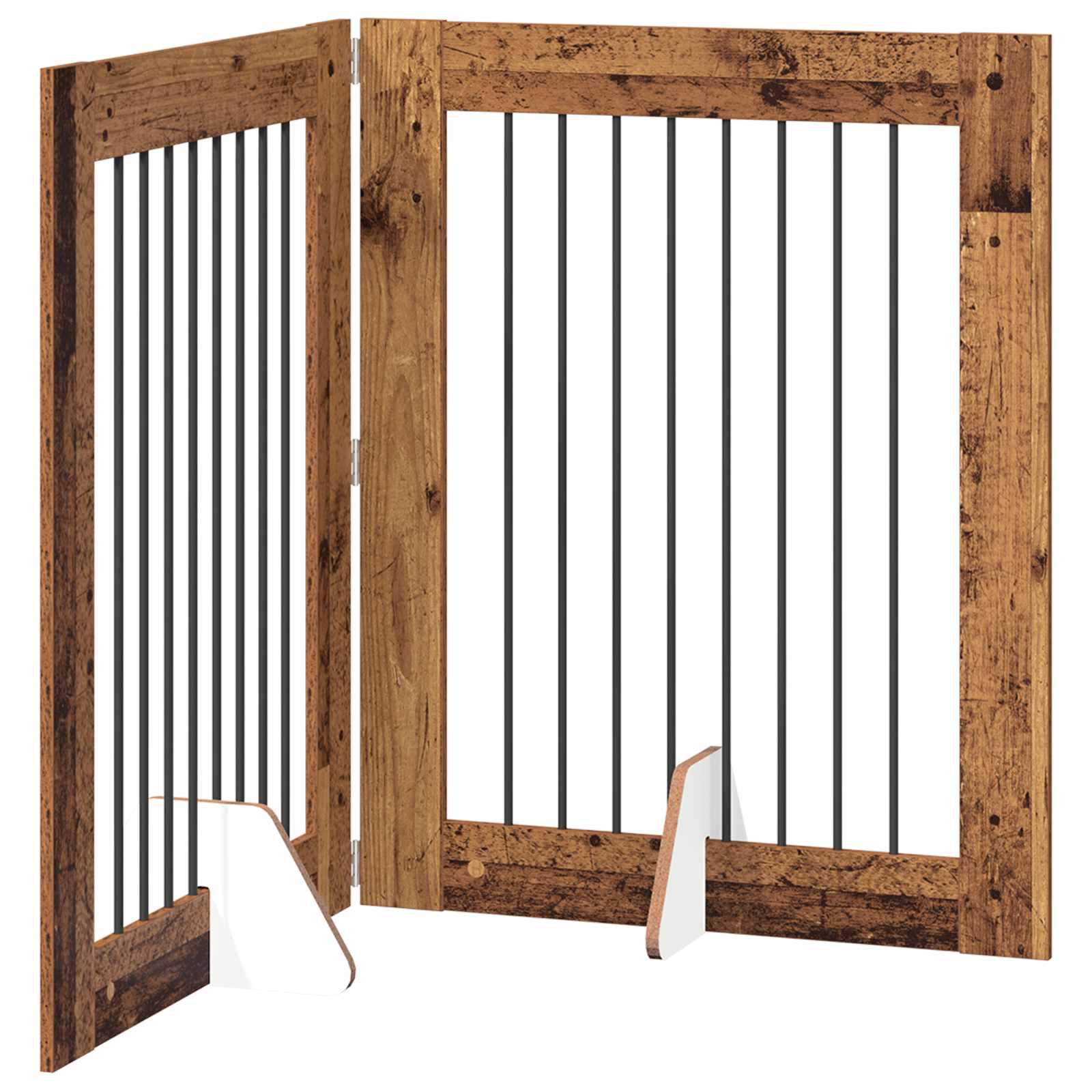 Klappbares Hundetor mit Ständern 2 pcs Altholz 160,5 cm