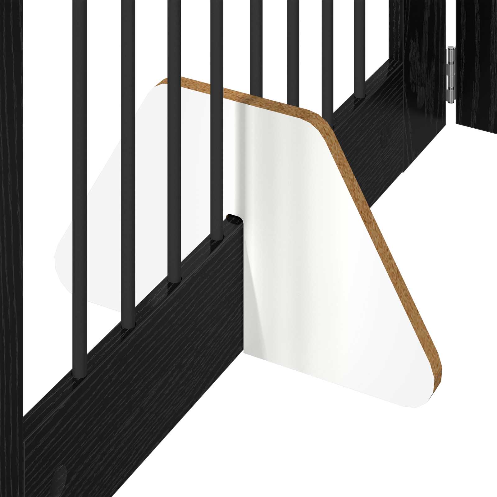 Klappbares Hundetor mit Ständern 4 pcs Schwarze Eiche 321 cm