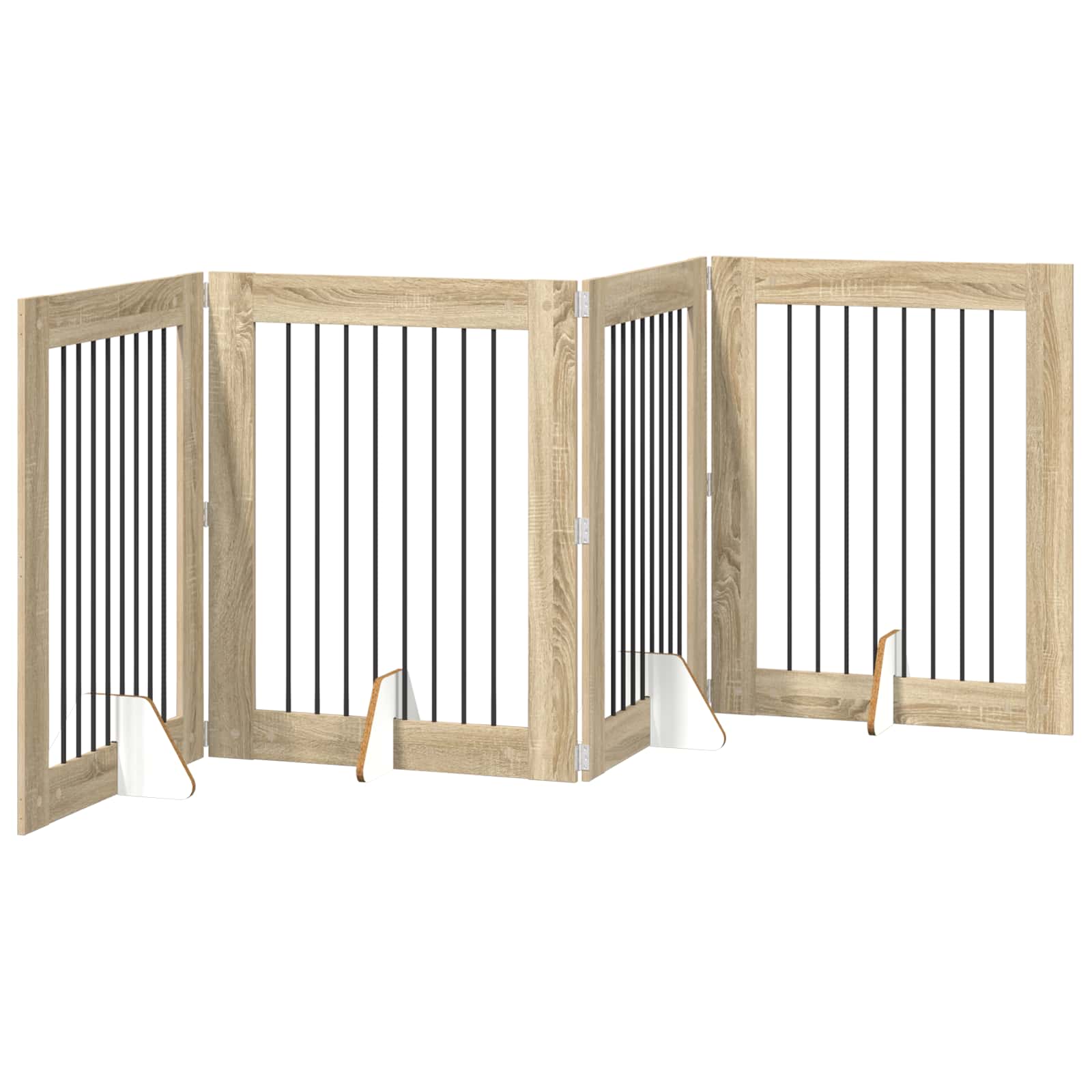 Klappbares Hundetor mit Ständern 4 pcs Sonoma-Eiche 321 cm