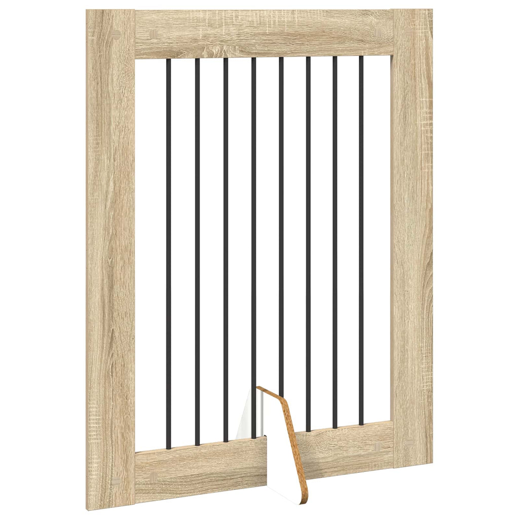 Klappbares Hundetor mit Ständern 4 pcs Sonoma-Eiche 321 cm