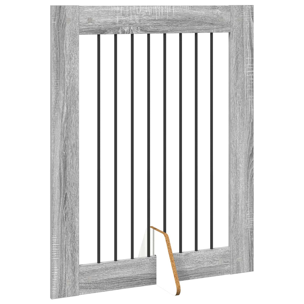 Klappbares Hundetor mit Ständern 4 pcs Graues Sonoma 321 cm