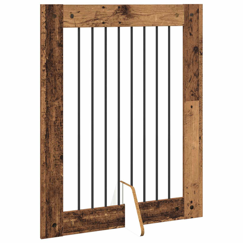 Klappbares Hundetor mit Ständern 4 pcs Altholz 321 cm