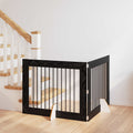 Klappbares Hundetor mit Ständern 2 pcs Schwarze Eiche 200,5 cm