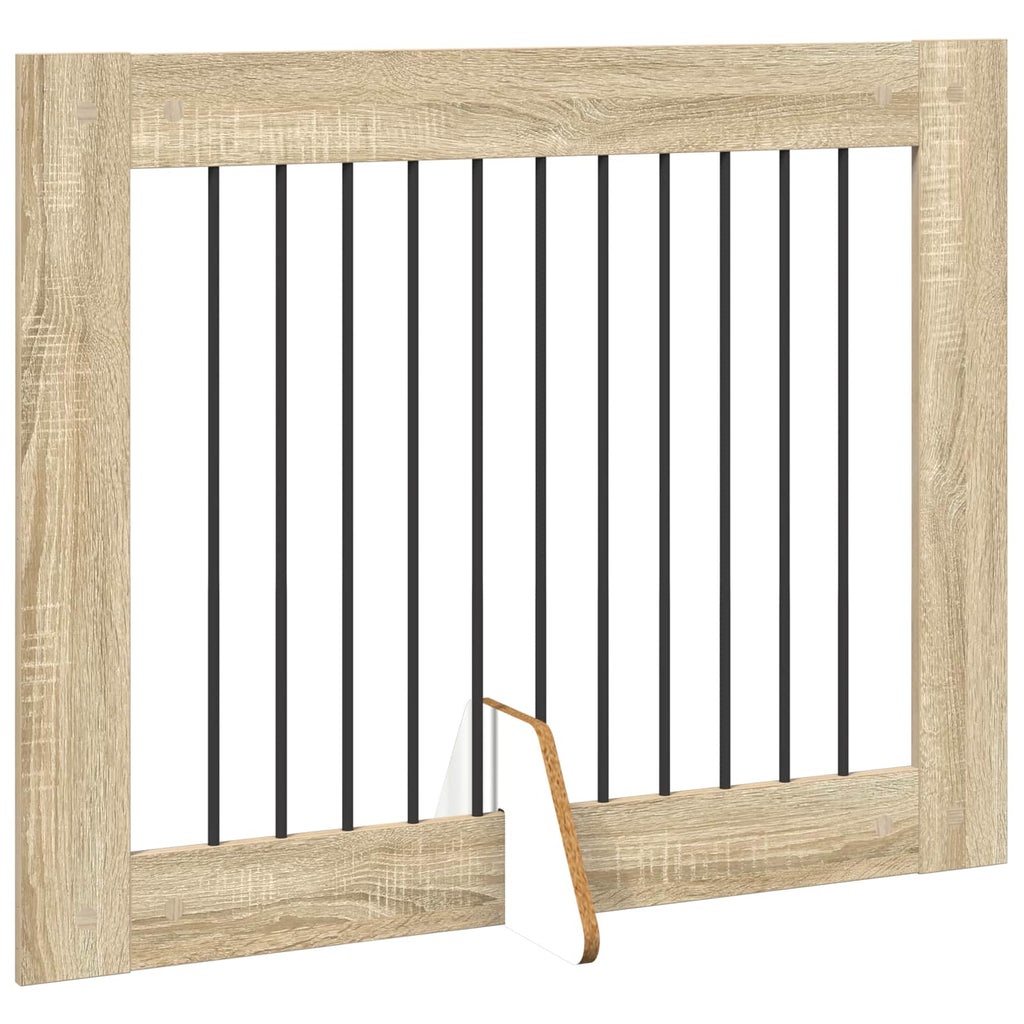Klappbares Hundetor mit Ständern 2 pcs Sonoma-Eiche 200,5 cm