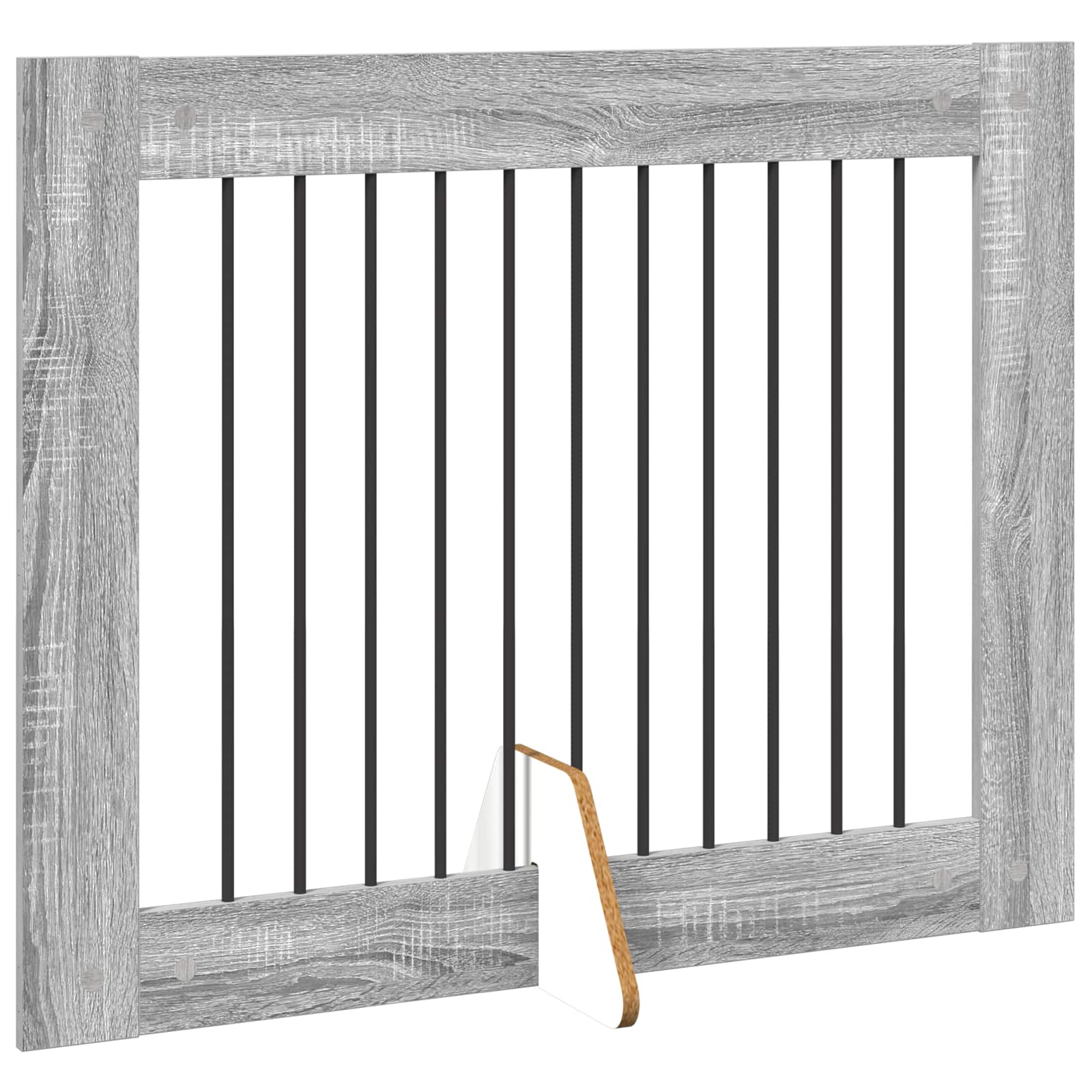 Klappbares Hundetor mit Ständern 4 pcs Graues Sonoma 401 cm