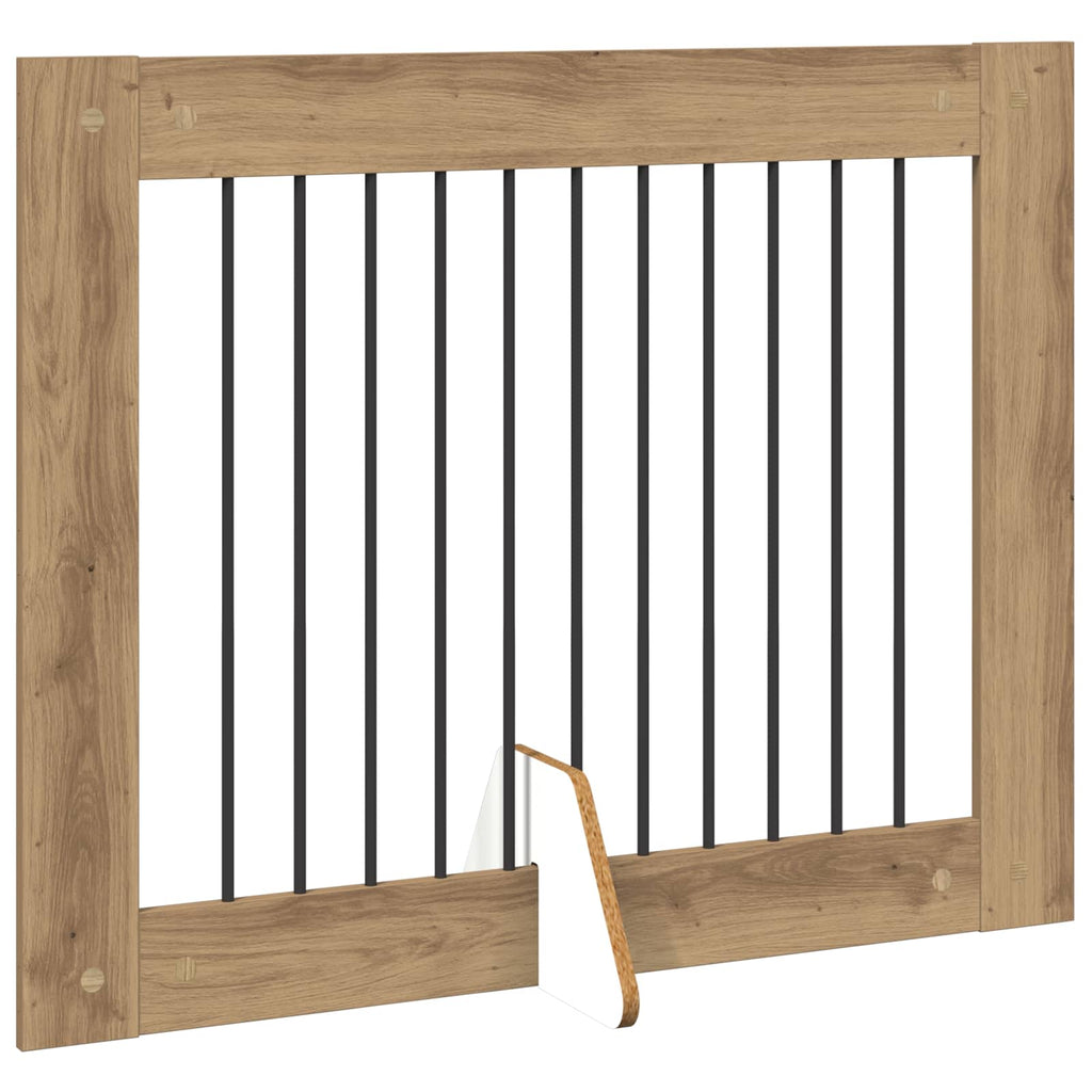 Klappbares Hundetor mit Ständern 4 pcs Artisan-Eiche 401 cm