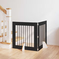 Klappbares Hundetor mit Ständern 2 pcs Schwarze Eiche 160,5 cm