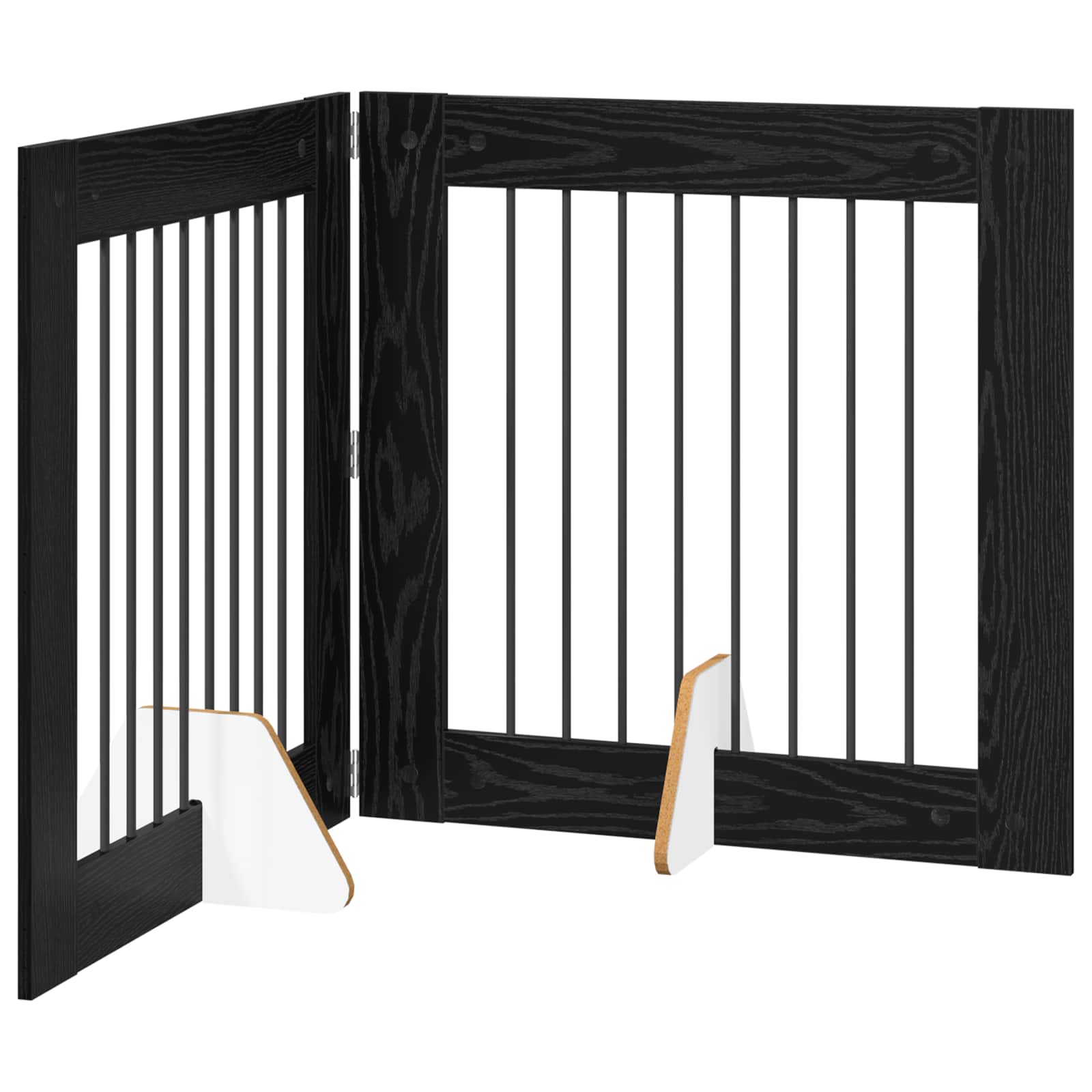Klappbares Hundetor mit Ständern 2 pcs Schwarze Eiche 160,5 cm