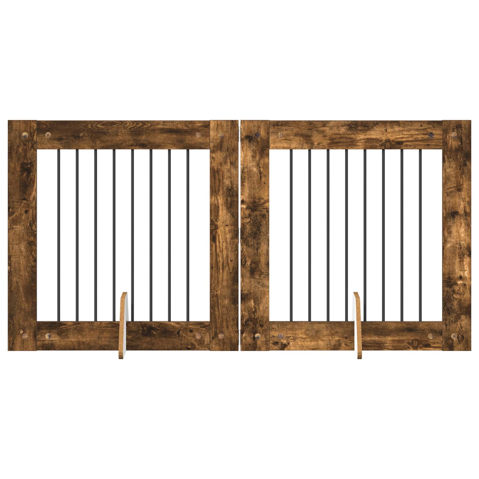 Klappbares Hundetor mit Ständern 2 pcs Geräucherte Eiche