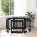 Klappbares Hundetor mit Ständern 6 pcs Schwarze Eiche 482 cm