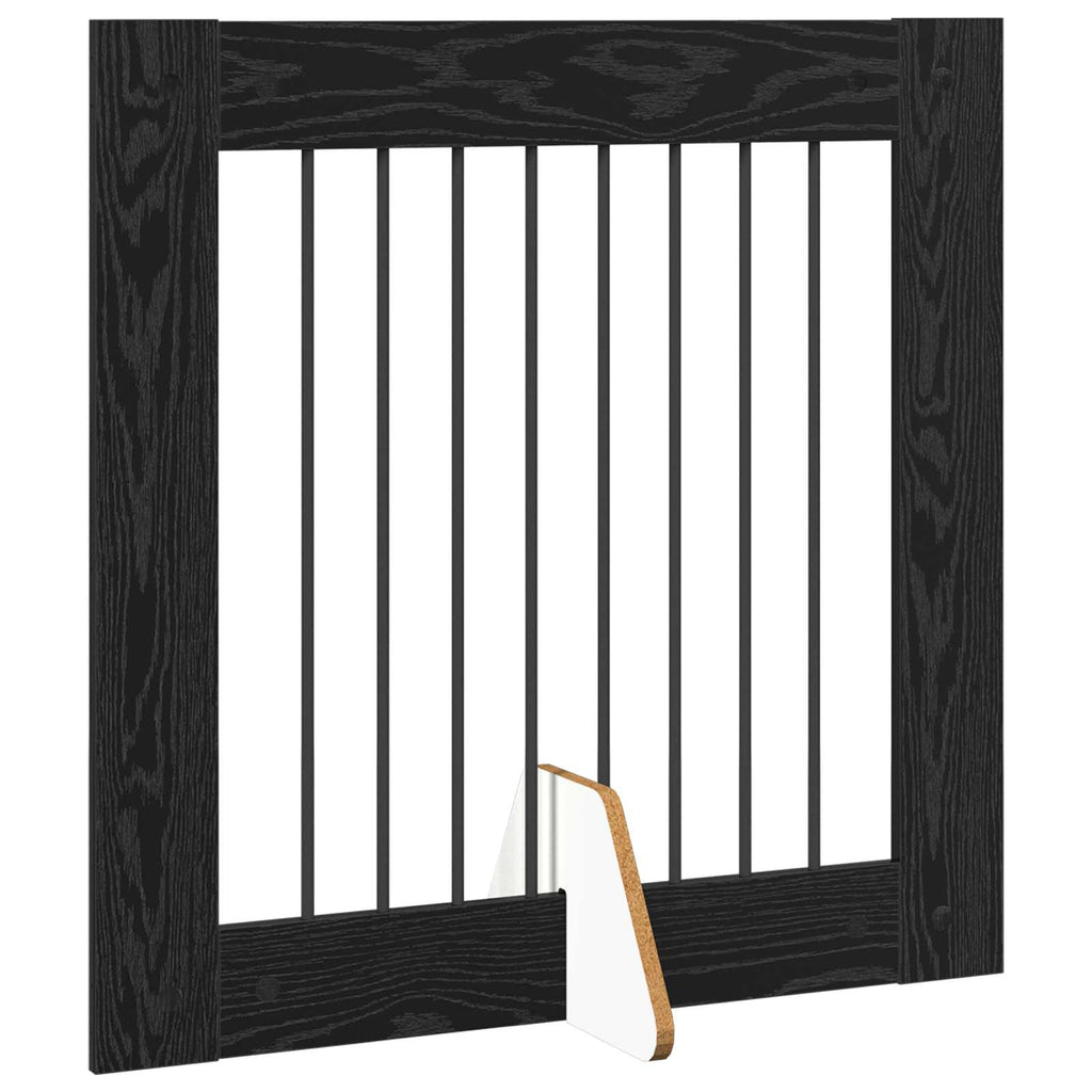 Klappbares Hundetor mit Ständern 6 pcs Schwarze Eiche 482 cm